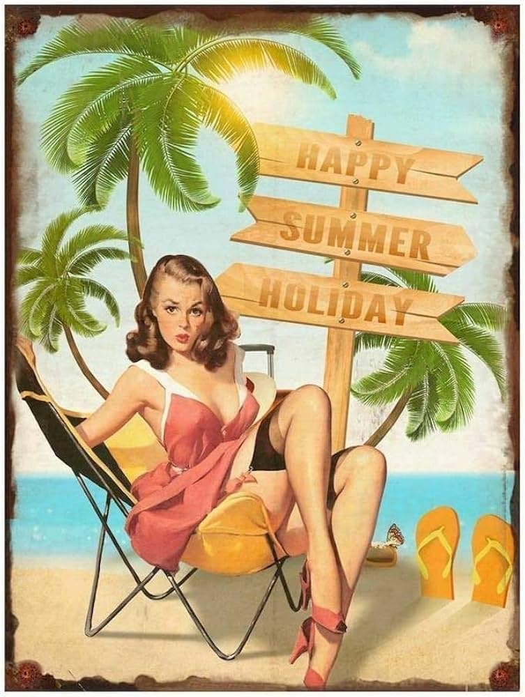 Amazon | ヴィンテージメタルティンサインセクシーレディピンナップ