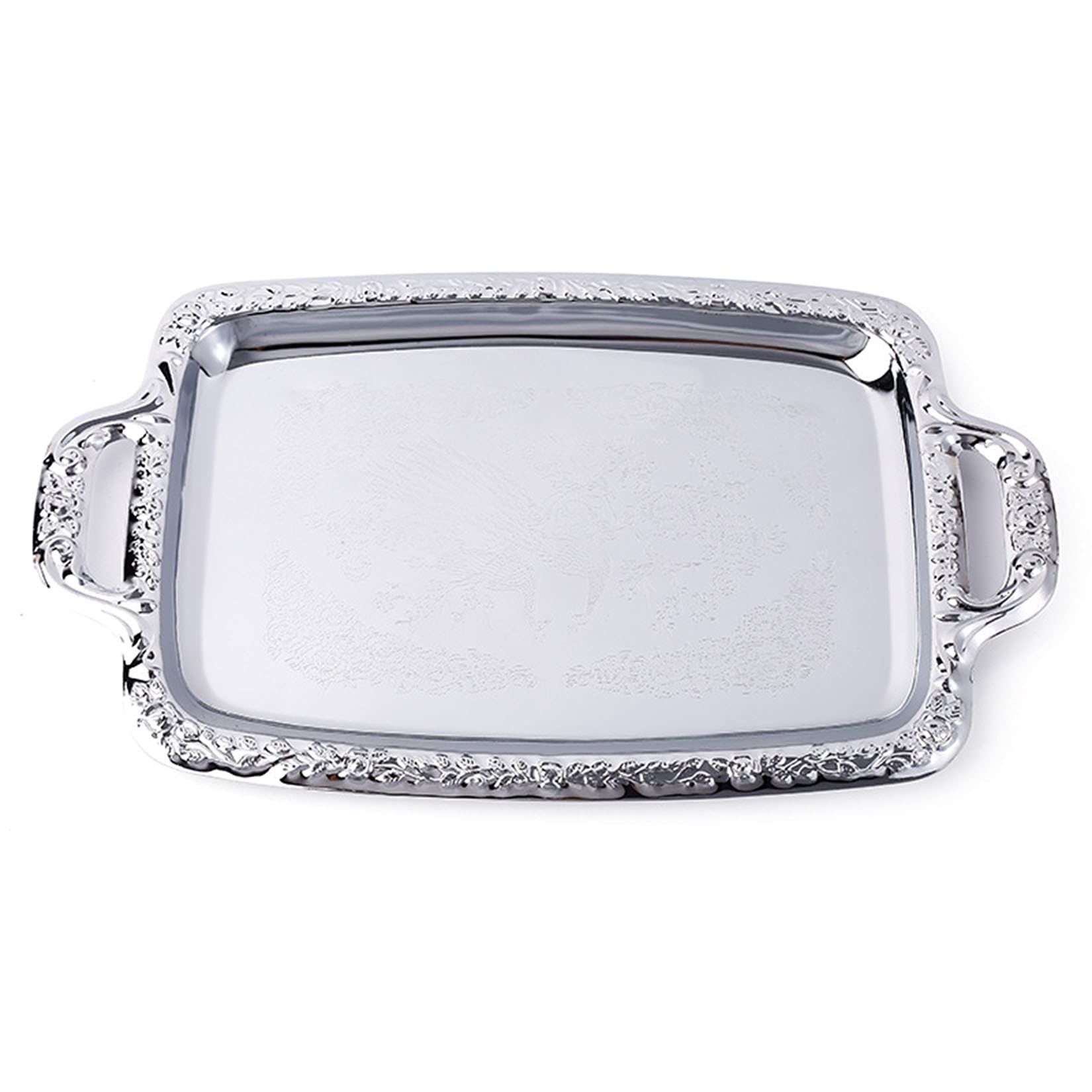 Amazon｜ヨーロッパのレトロな銀のトレイ、銀の金属製の宝石類のトレイ