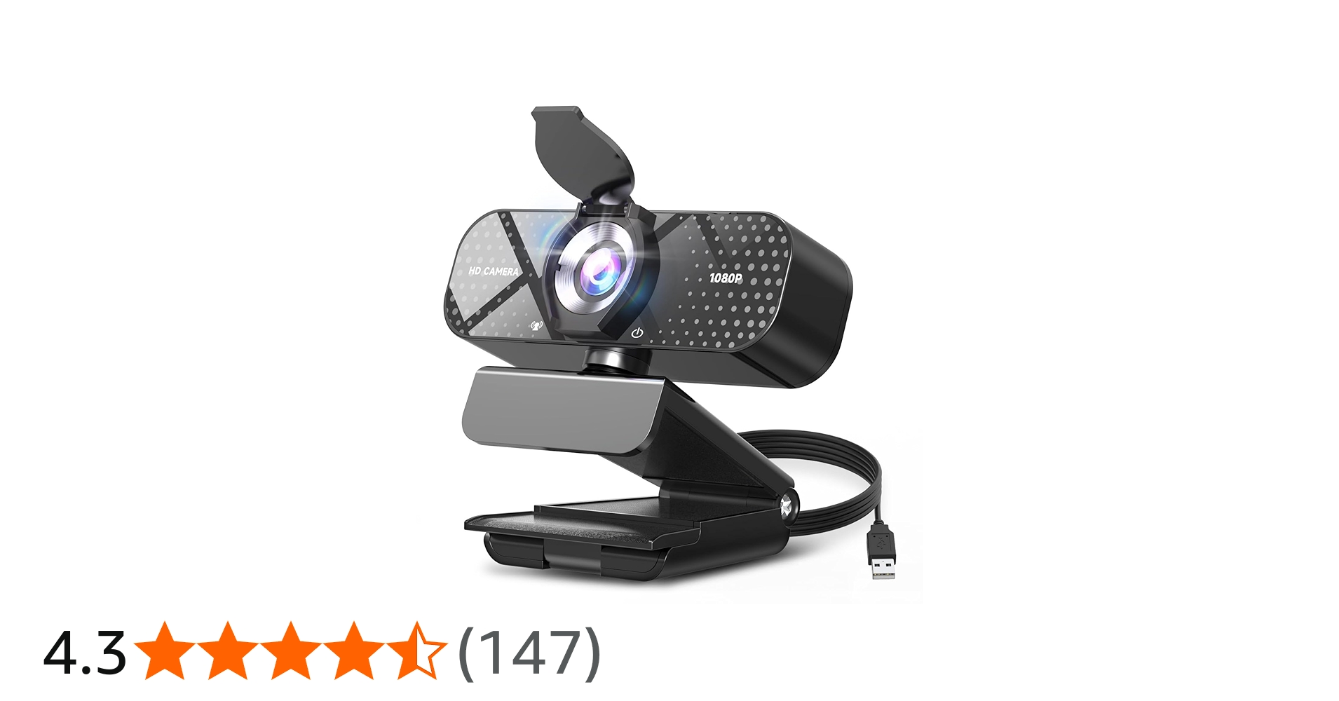 TRAUSI 1080P HD Webcam with Microphone, Noise Cancellation