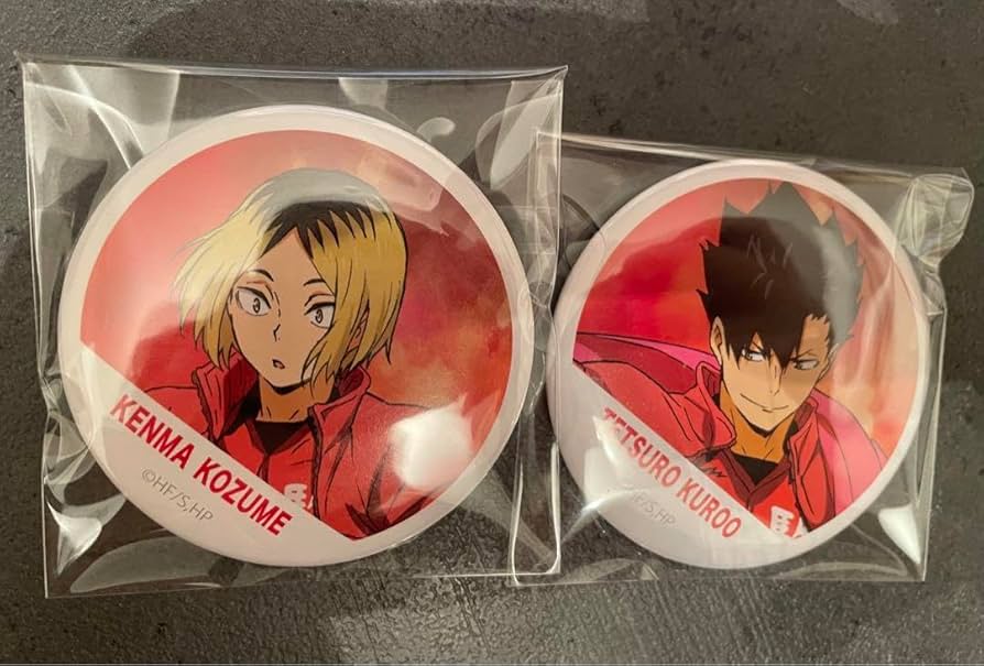 ハイキュー!! 横断幕 缶バッジ 黒尾鉄朗 80点 ハイキュー 黒尾鉄朗 缶