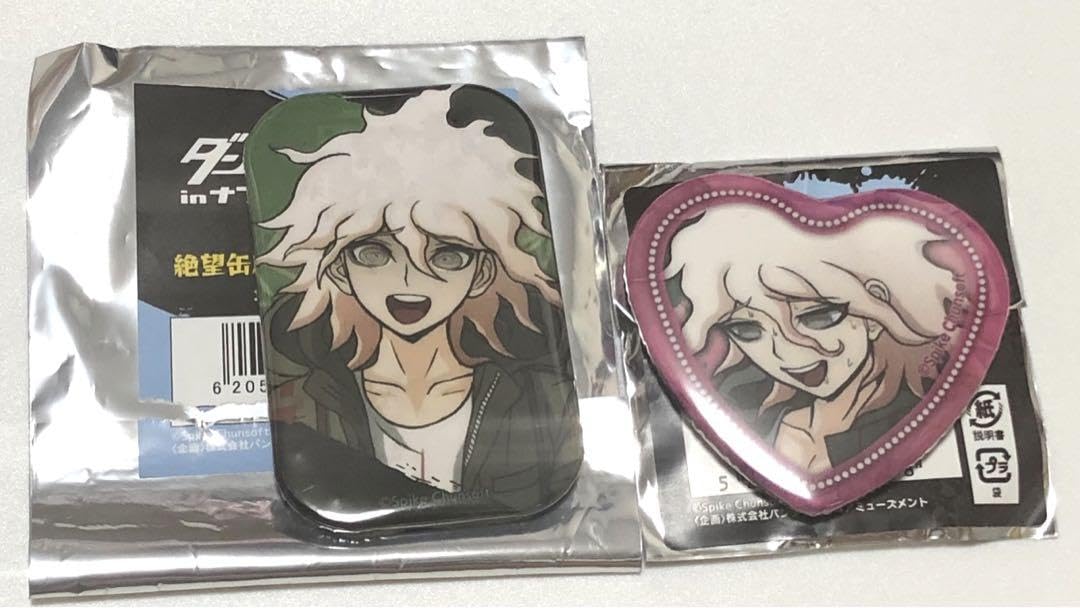 ダンガンロンパ テレ顔 照れ顔 ハート缶 缶バッジ 江ノ島 盾子