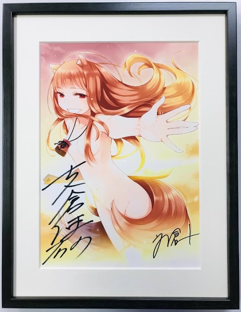 ☆【未使用】狼と香辛料 著者&イラストレーター直筆サイン入り複製原画