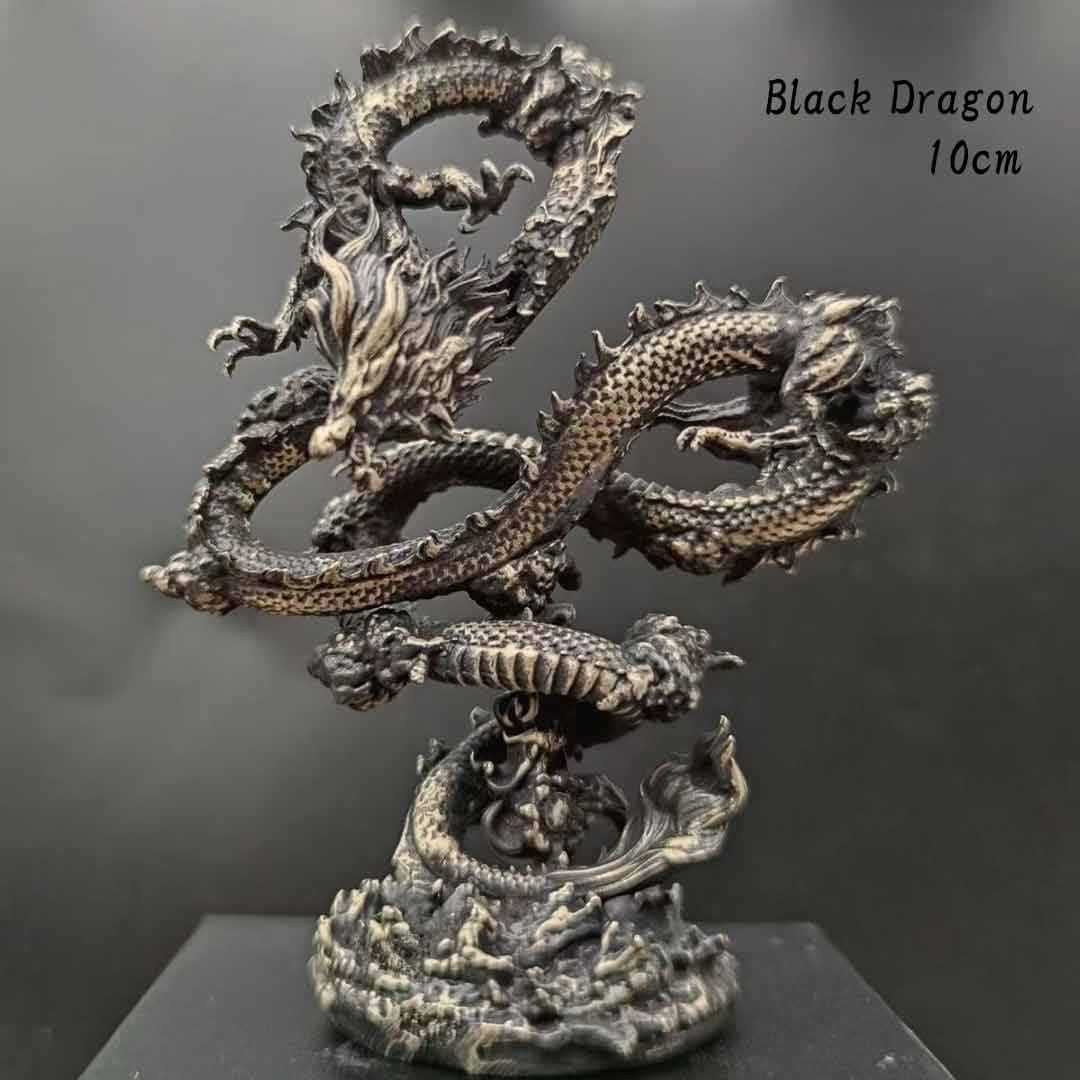 Amazon.co.jp: [AiO JAPAN] 風水 龍 ブラックドラゴン 浮遊龍 金属