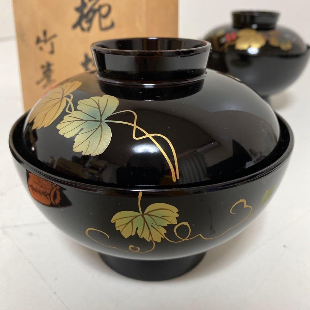 本うるし塗り 会津漆器吸物椀5客セット 竹峯 A1162-2/会津塗/