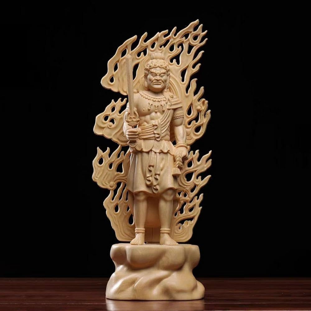 Amazon.co.jp: 修縁堂仏教美術品 大迫力 不動明王 立像 不動明王像