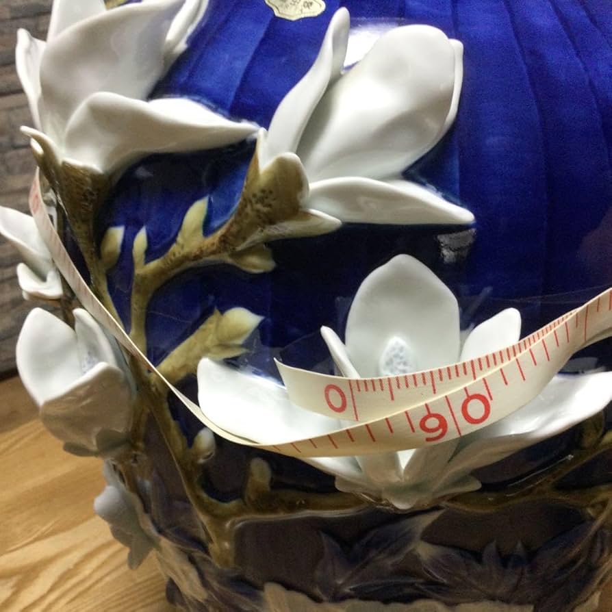 Amazon.co.jp: 有田焼 花瓶 陶器 花 白 紺 ツルツル 豪華緒方松右衛門