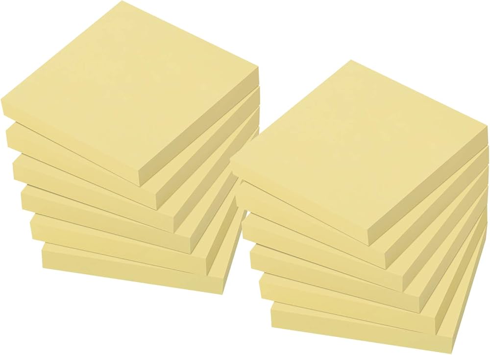 Amazon.co.jp: ZCZN 付箋 メモ帳 強粘着 イエロー 76x76mm 100枚x12冊