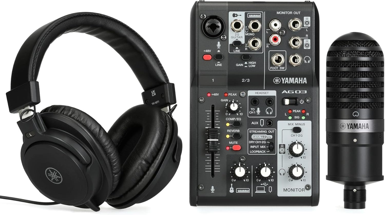Amazon.com: Yamaha AG03MK2 Black Live Streaming Kit with mixer/USB