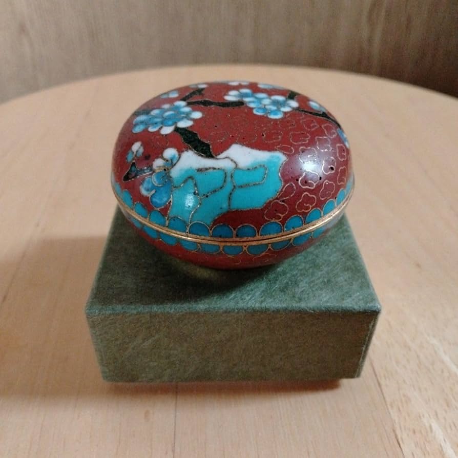 ♢中国 画琺瑯 花図紋瓶 景泰藍工芸品 七宝焼 コレクション 骨董品