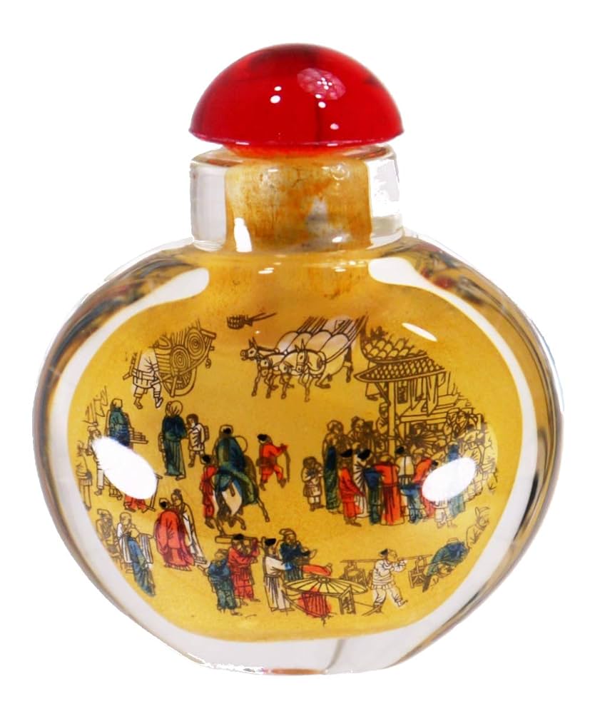 鼻煙壺 嗅ぎタバコ入れ 中国美術 ガラス工芸 アンティーク 50年前に