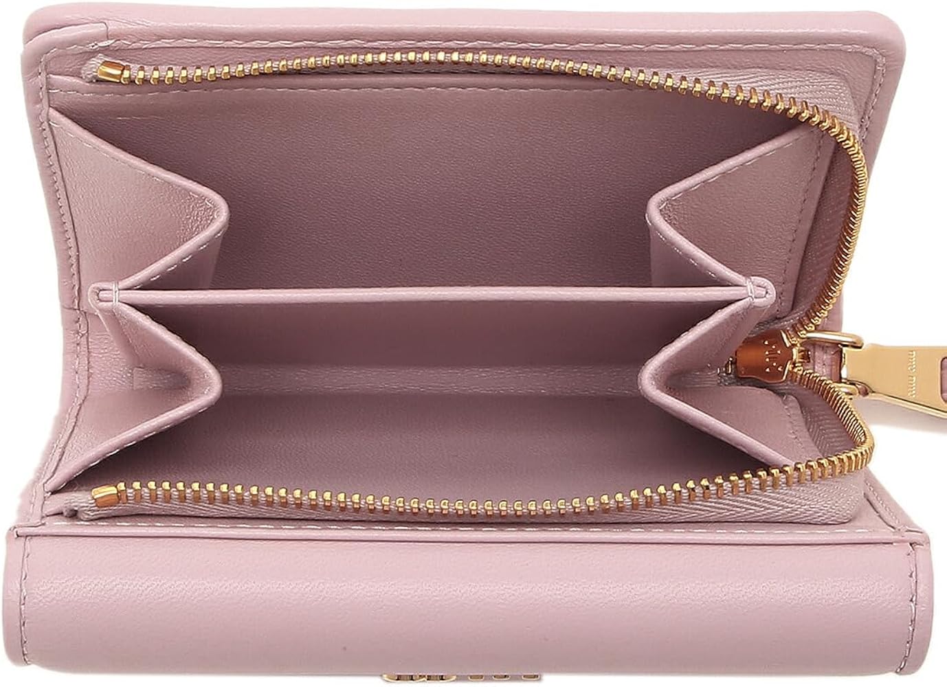 Amazon | [ミュウミュウ] 三つ折り財布 マテラッセ ミニ財布 ピンク