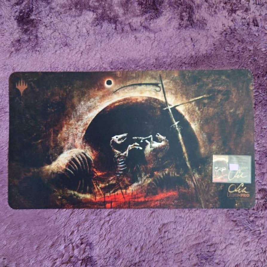 MTG 死の影 サイン入りステッチ加工プレイマット 死の影 プレイマット