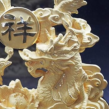 Amazon.co.jp: 銅箔金メッキ製 開運龍鳳（龍鳳呈祥）（ケース付