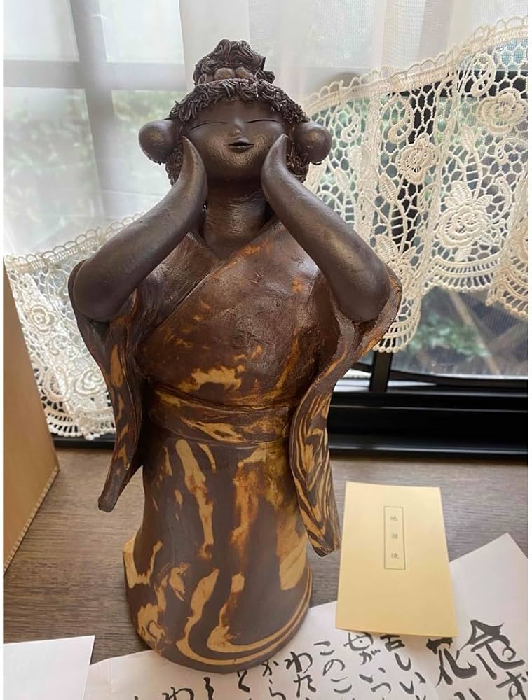 希少】青芳人形 砥部焼 念ずれば花ひらく 初代青芳 青芳人形 砥部焼