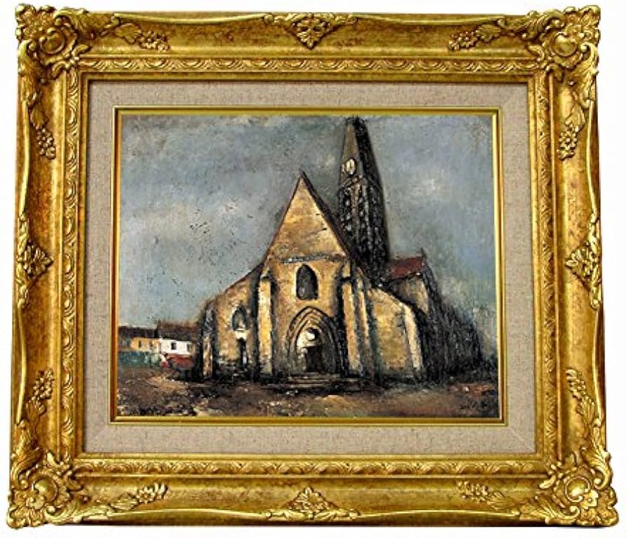 Amazon.co.jp: 世界の名画 佐伯 祐三 パリの教会 ジクレーキャンバス