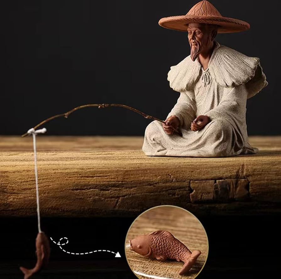 Amazon.co.jp: 太公望の魚釣り おもしろい 置物 オブジェ 開運 仕事運