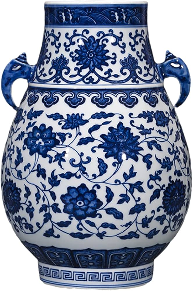Amazon.com: Chinese Ceramic Vase Traditional Hand Paint Blue and