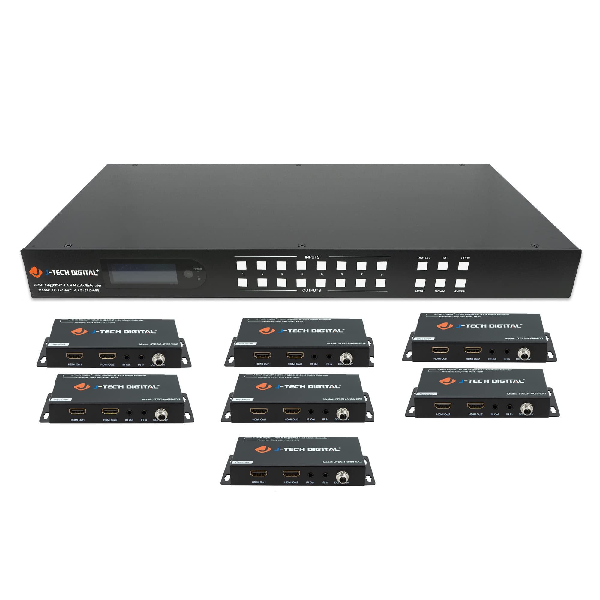 Amazon.com: J-Tech Digital 8x8 HDMI Matrix Switch Extender 4K 60Hz