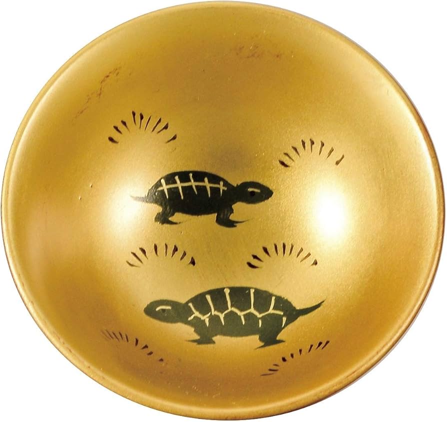 Amazon.co.jp: 【会津塗】【会津漆器】 18-104-19 金地 1.8 小盃 2P 鶴