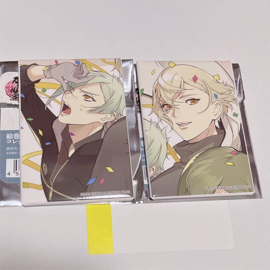 Amazon.co.jp: 刀剣乱舞 髭切 膝丸 絵巻 スクエア缶バッジ 一周年とう