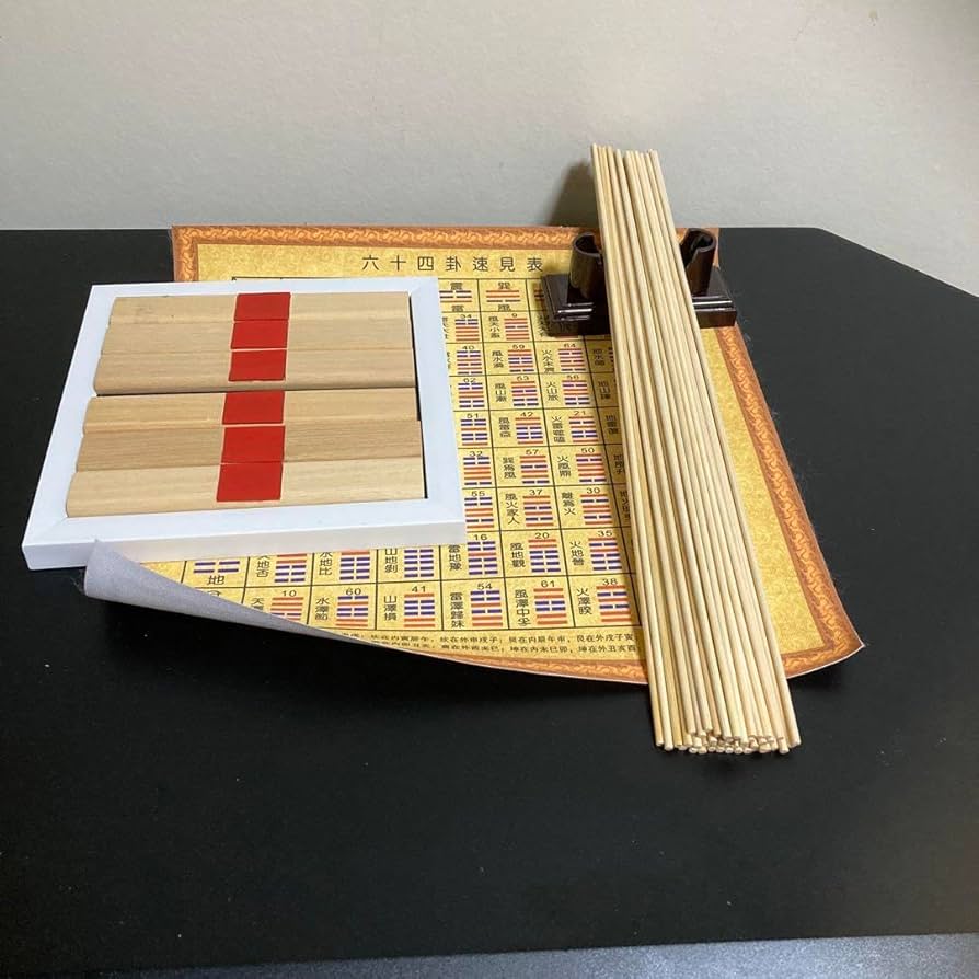筮竹 算木 筮竹台 六十四卦速見表(キャンバス地) 易経 五行易 易占
