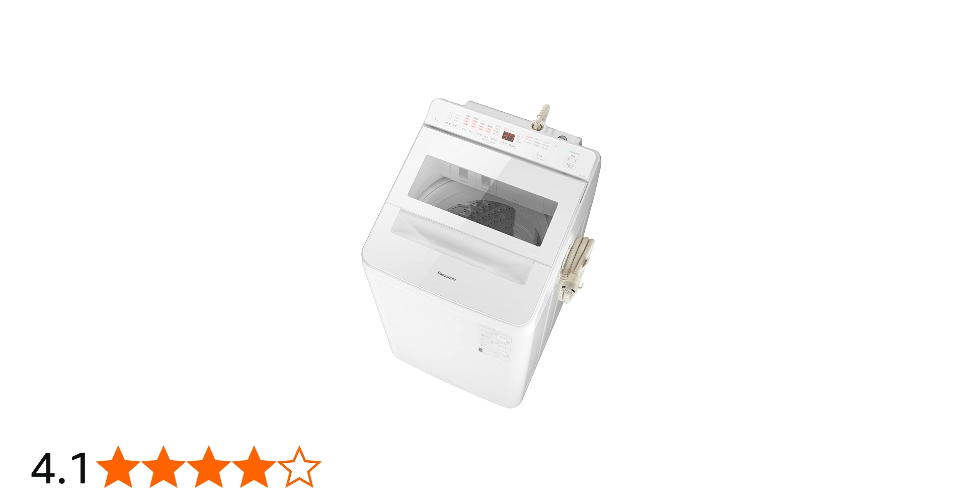 Amazon | パナソニック 全自動洗濯機 8kg ホワイト NA-FA8K1-W 液体