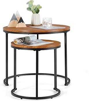 Amazon.co.jp: Giantex ネストテーブル 自由に組み合わせ 2個セット 大