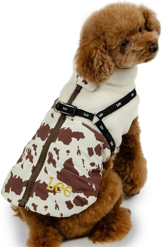 Amazon | ペットパラダイス 犬 服 冬 牛柄 アウターハーネス Lee