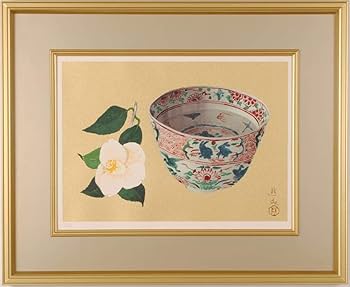 Amazon.co.jp: 小倉遊亀 「赤絵と白椿」 花 絵画 椿 日本画家 和風