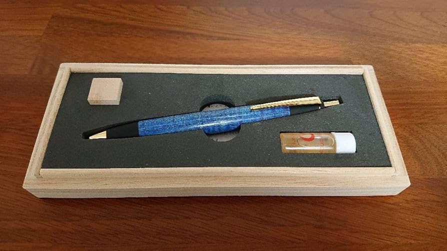 野原工芸 スタビライズドウッド ボールペン ブルー