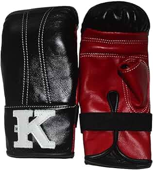 Amazon | K 本革製パンチンググローブ 黒レッド/ムエタイ名品、キック