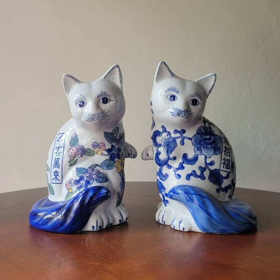 ♡昭和レトロ 陶器製 シャム猫 置物 インテリア オブジェ ♡ Amazon.co