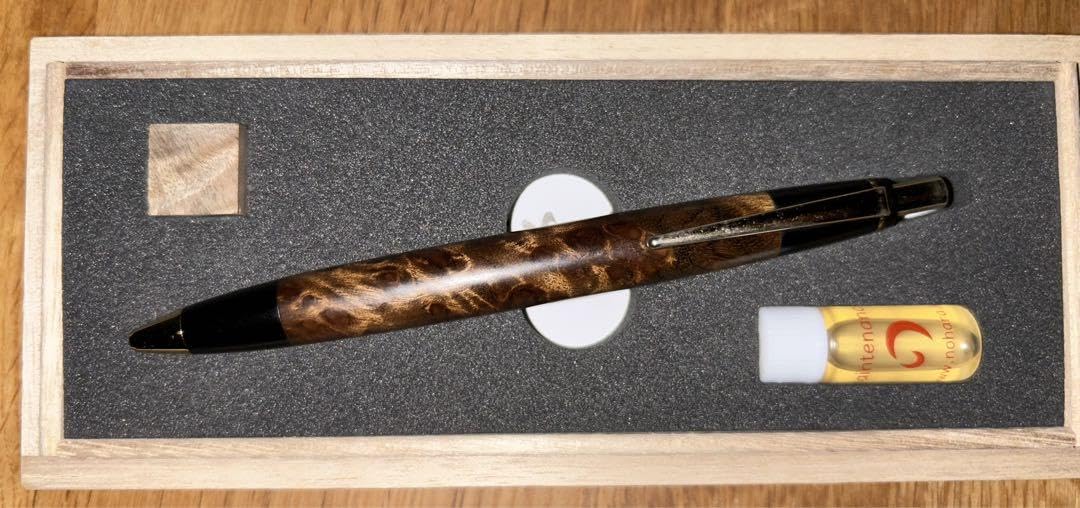 ロングアイランド】野原工芸 ボールペンスリム マーブルウッド