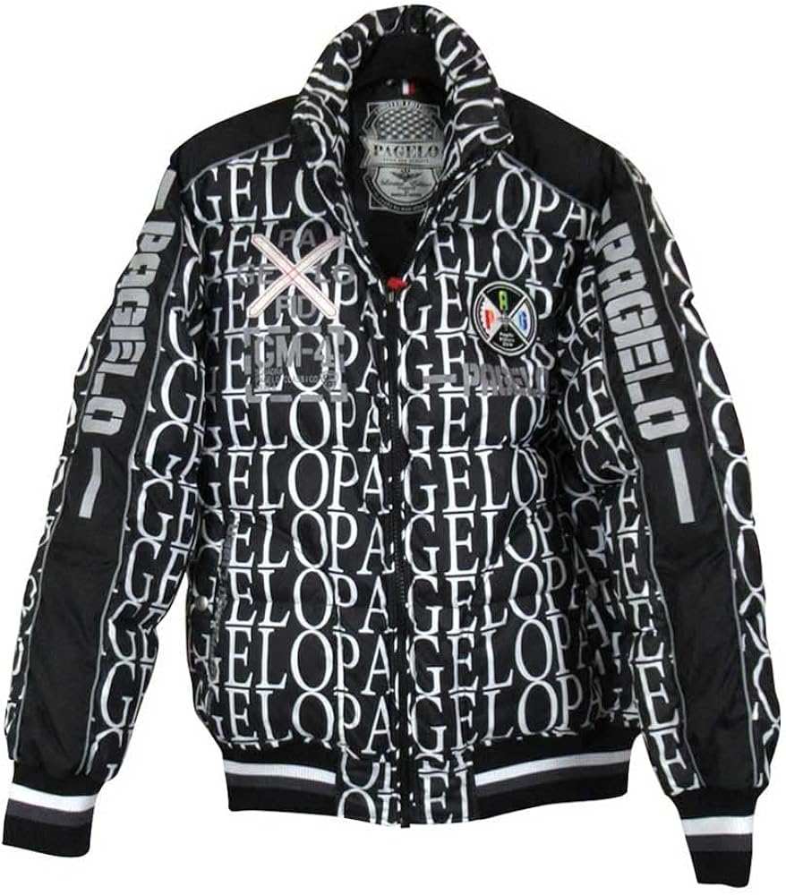 Amazon | [パジェロ] ダウンブルゾン PAGワッペン&英文字ロゴ/袖ロゴ