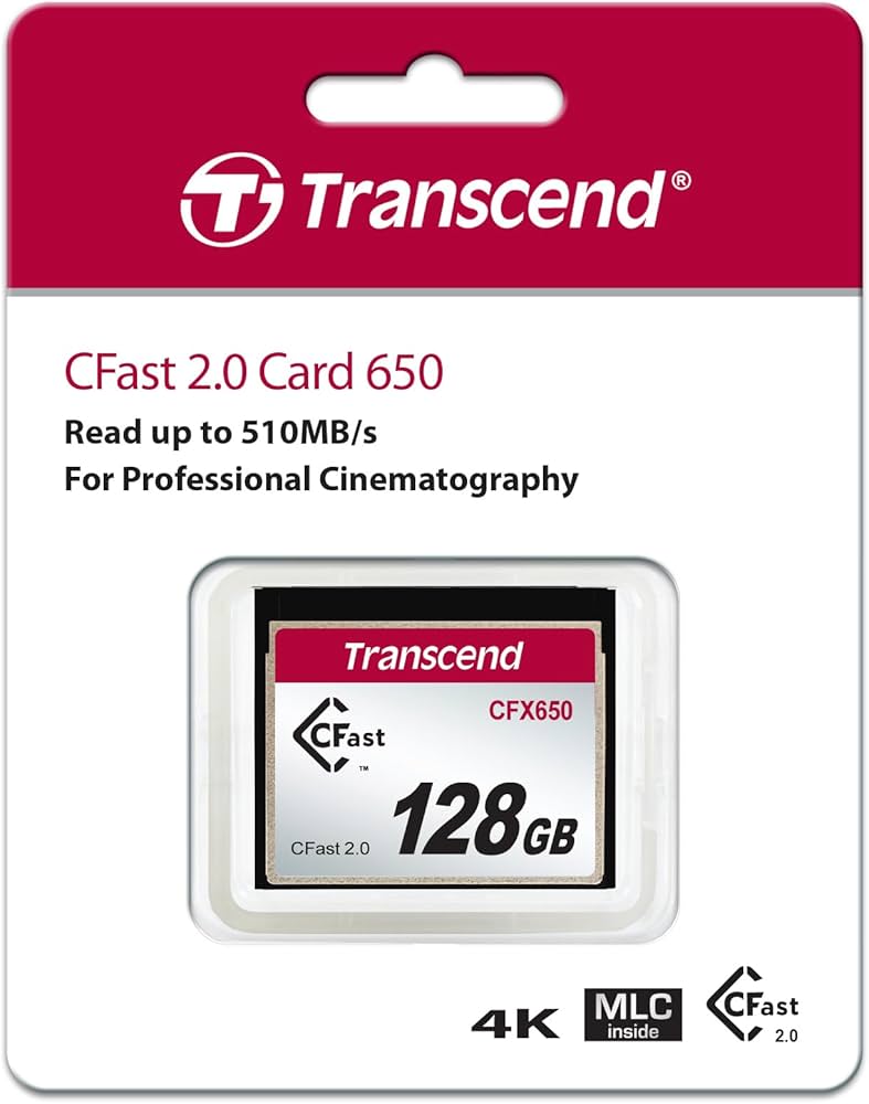 Amazon.com: Transcend 128GB CFX650, CFast 2.0, Up to 510 MB/s, SLC