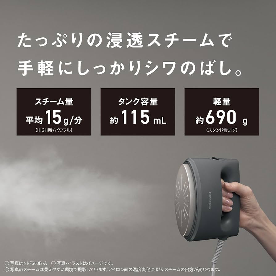 Amazon | パナソニック スチームアイロン 衣類スチーマー NI-FS60B-A