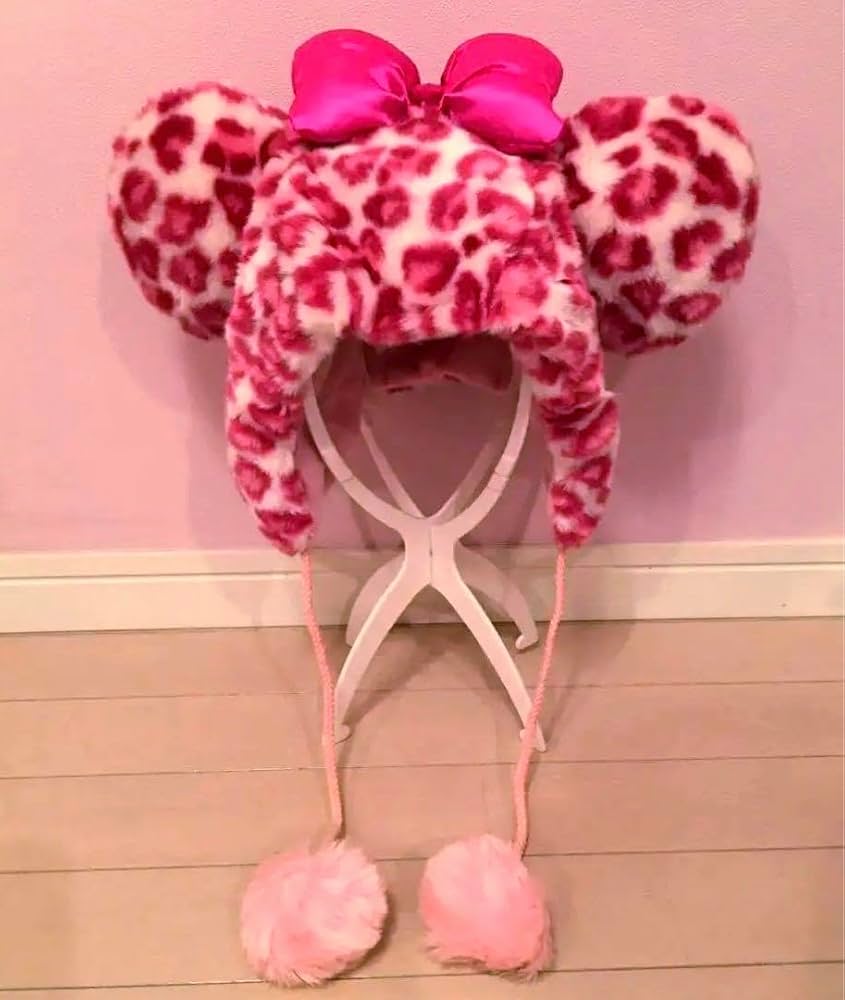 ディズニー ミニー ヒョウ柄 カチューシャ ピンク ブラウン ペア 2個
