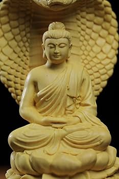 Amazon｜柘植製高級木彫り 仏壇仏像 蛇仏如来 彫刻仏像 高さ12cm 如来