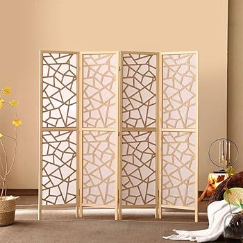 Amazon | CenxnuHa 4連 屏風 パーテーション 間仕切り 和風衝立