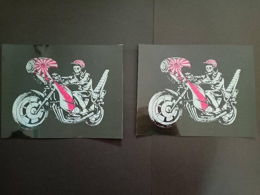 Amazon.co.jp: 2枚セット 暴走族 旧車會 ドクロ バイク ステッカー