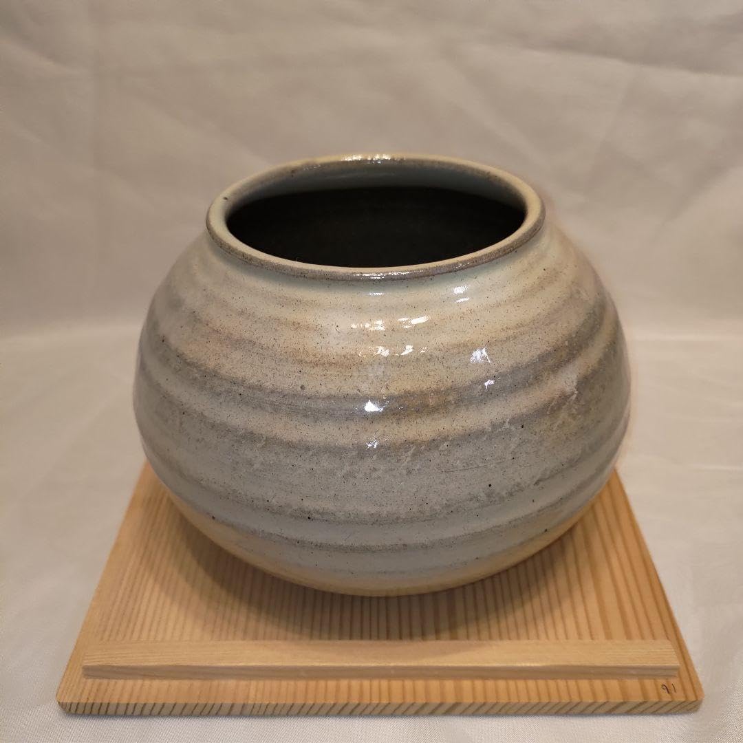 W117 水指 『粉引水指』『奥村考山 造』 共箱 茶道具 茶道具 水指