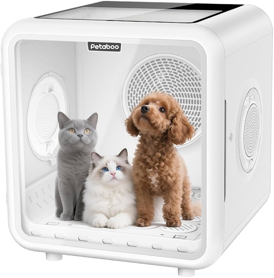 Amazon | ペットドライヤー Petaboo ペット乾燥機 【72L大容量 ドア