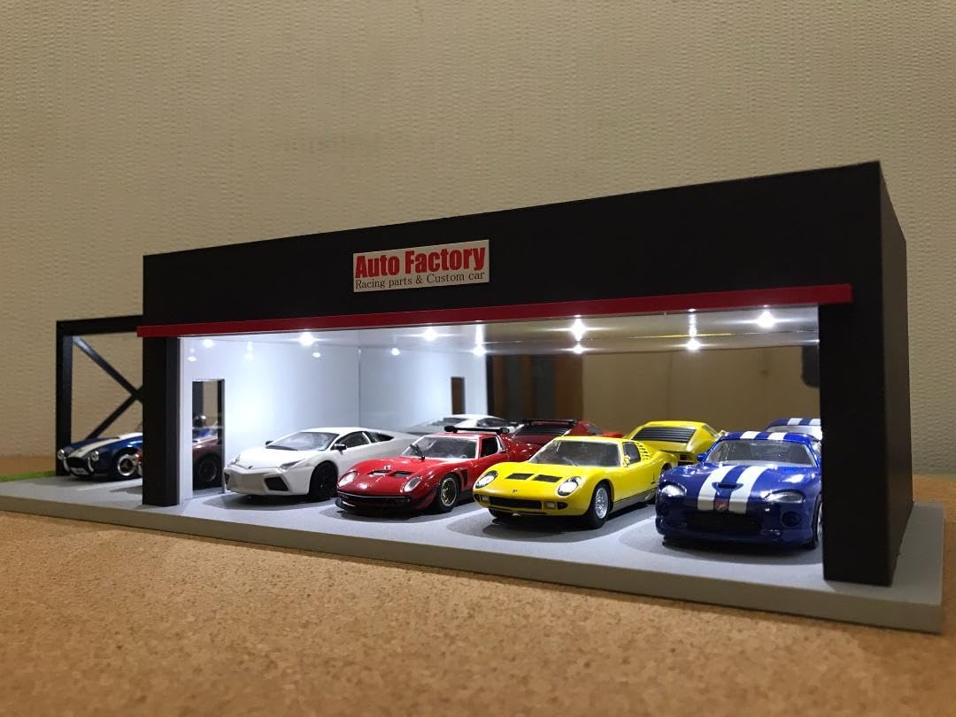 ミニカー用ジオラマ：1/43 ショールーム＆ガレージⅢ（ダークグレー