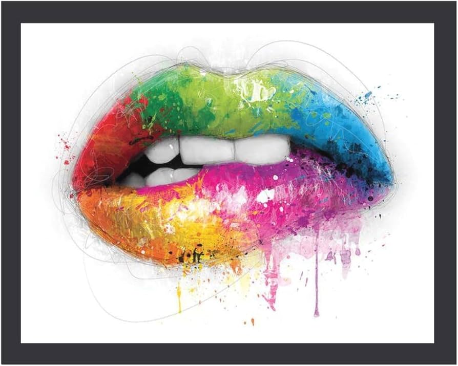 Amazon.co.jp: 色付きの唇 絵画 絵 グラフィック デザイン ポスター
