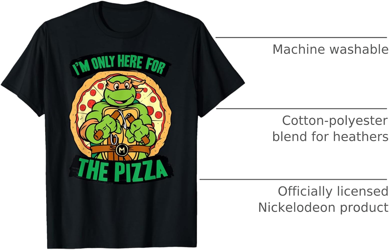 Amazon.com: Teenage Mutant Ninja Turtles Here for Pizza T-Shirt T