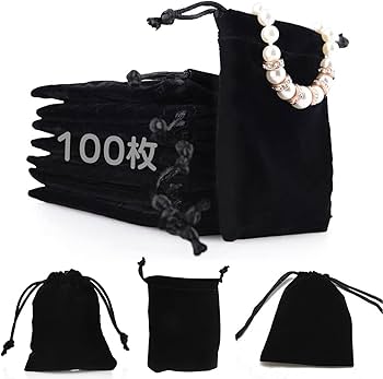 Amazon.co.jp: aleawol 100枚セット 巾着袋 ベロア調 ジュエリーポーチ