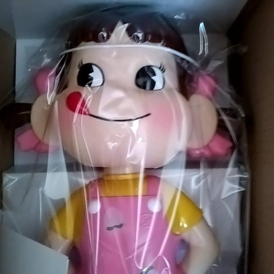 不二家ペコちゃん人形首振りペコちゃんピーチ柄