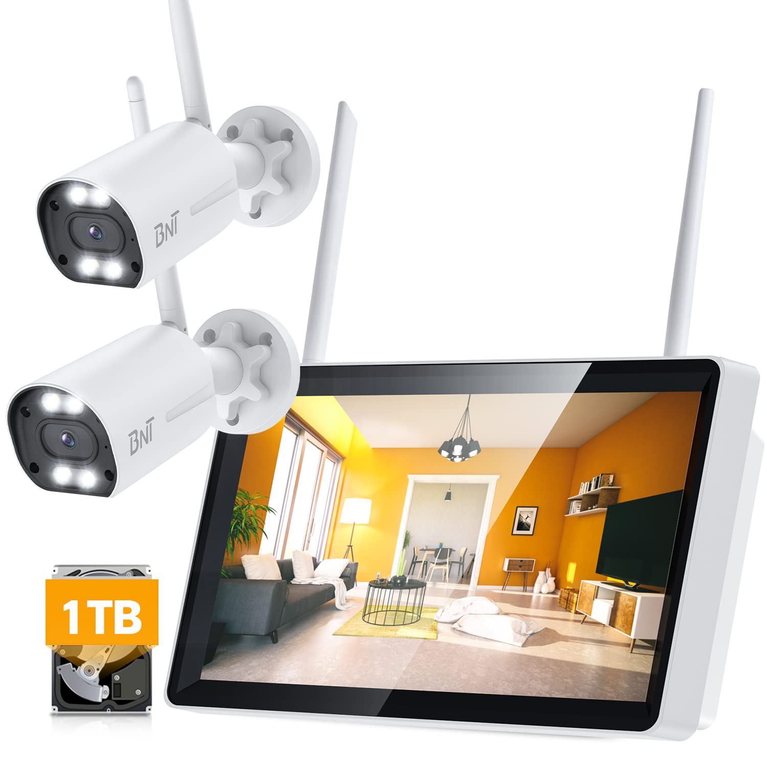 防犯カメラ 屋外 防水 500万画素 モニター 500GB 24時間録画 楽天市場