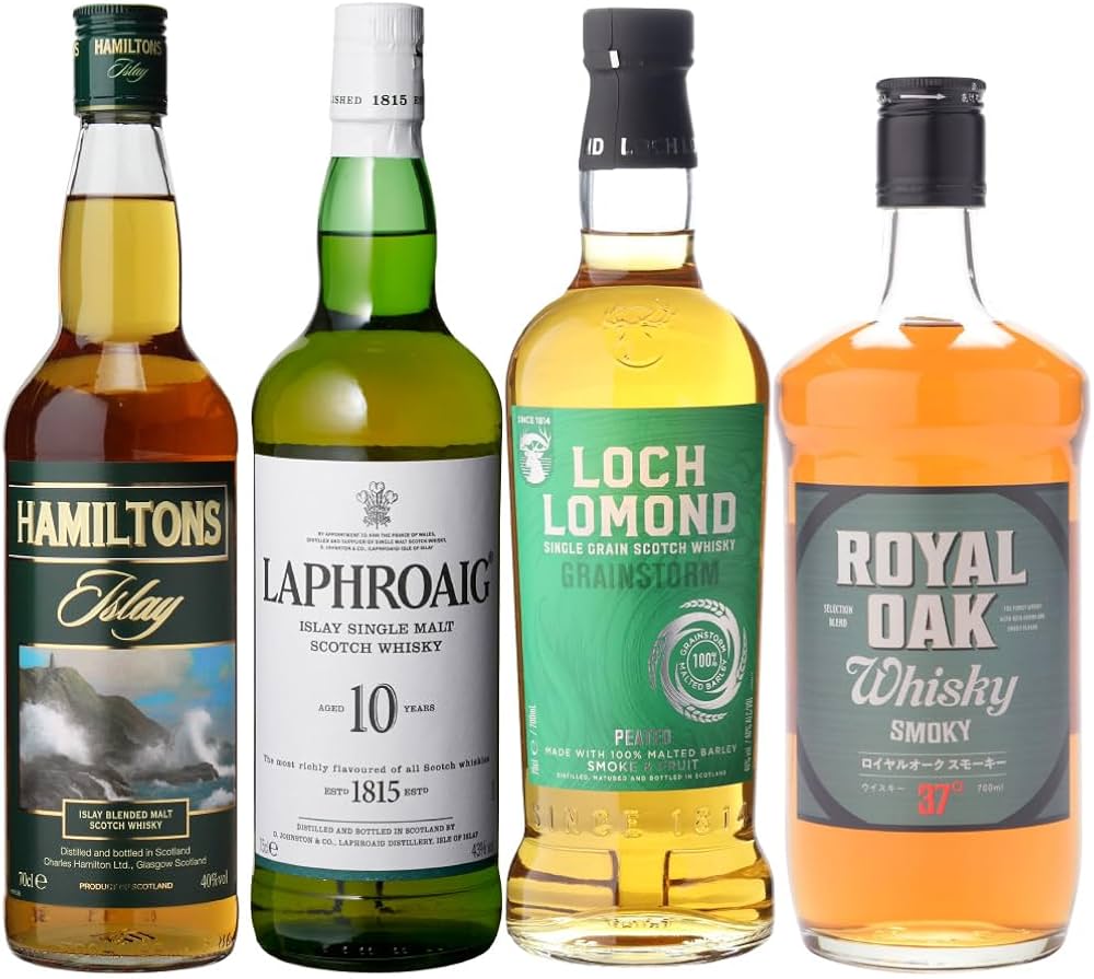 Amazon.co.jp: スモーキー ウイスキー 3本 + 1本 セット ラフロイグ 10