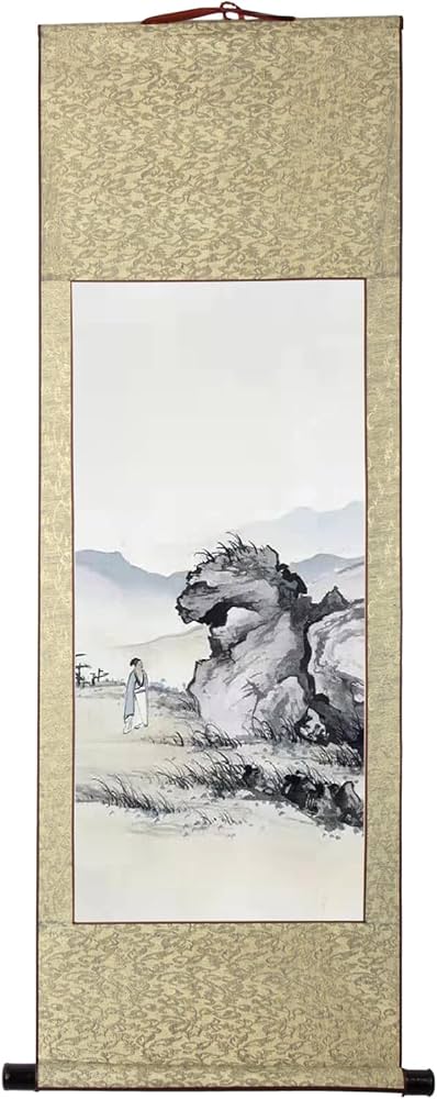 開運 金運 おもてなし 軸 絵 滝 山水 龍 四柱推命 中国 美術